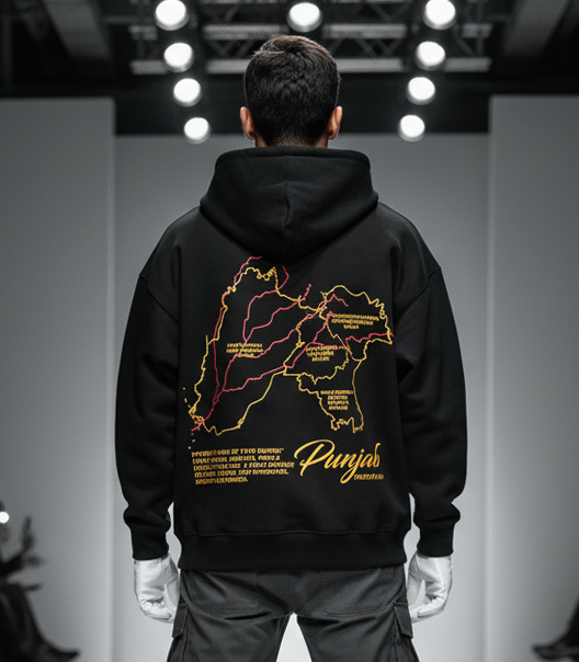 Punjab oversized hoodie by Darkside Clothings – cultural streetwear design with bold print and premium winter fleece